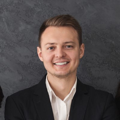 Collection Of Multiethnic Business People Portraits Collage. Human Headshots In A Row. Happy Successful Millennials Females And Males Entrepreneurs Posing Smiling To Camera On Gray Backgrounds. Square